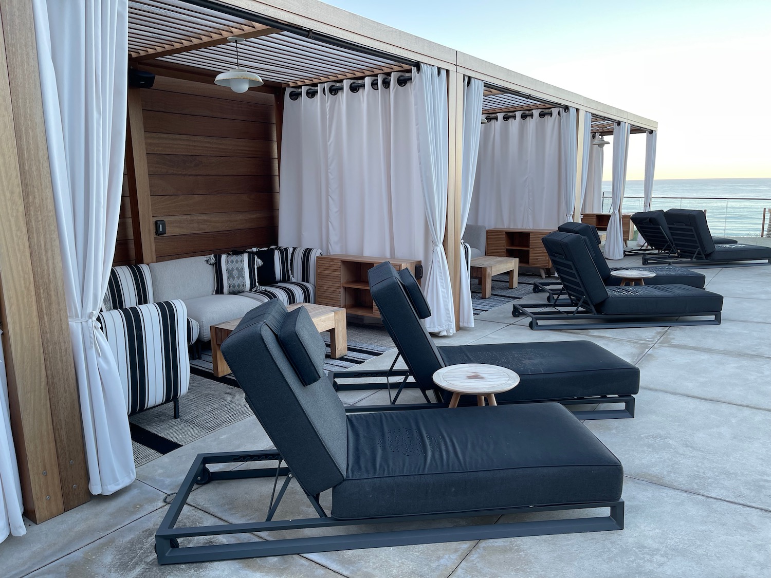 a lounge chairs on a patio