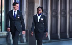 a man and woman wearing uniforms