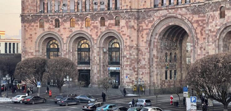 Hyatt Place Yerevan Armenia archway to Hyatt