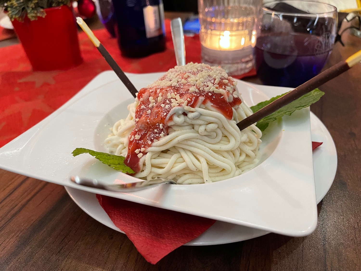 a plate of food on a table