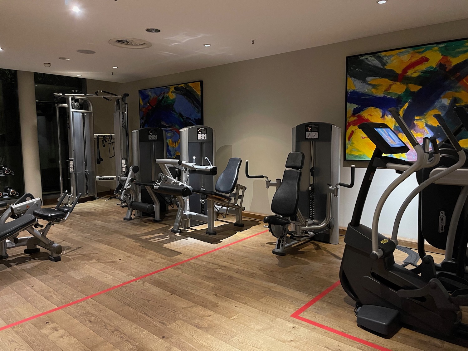 a room with exercise equipment