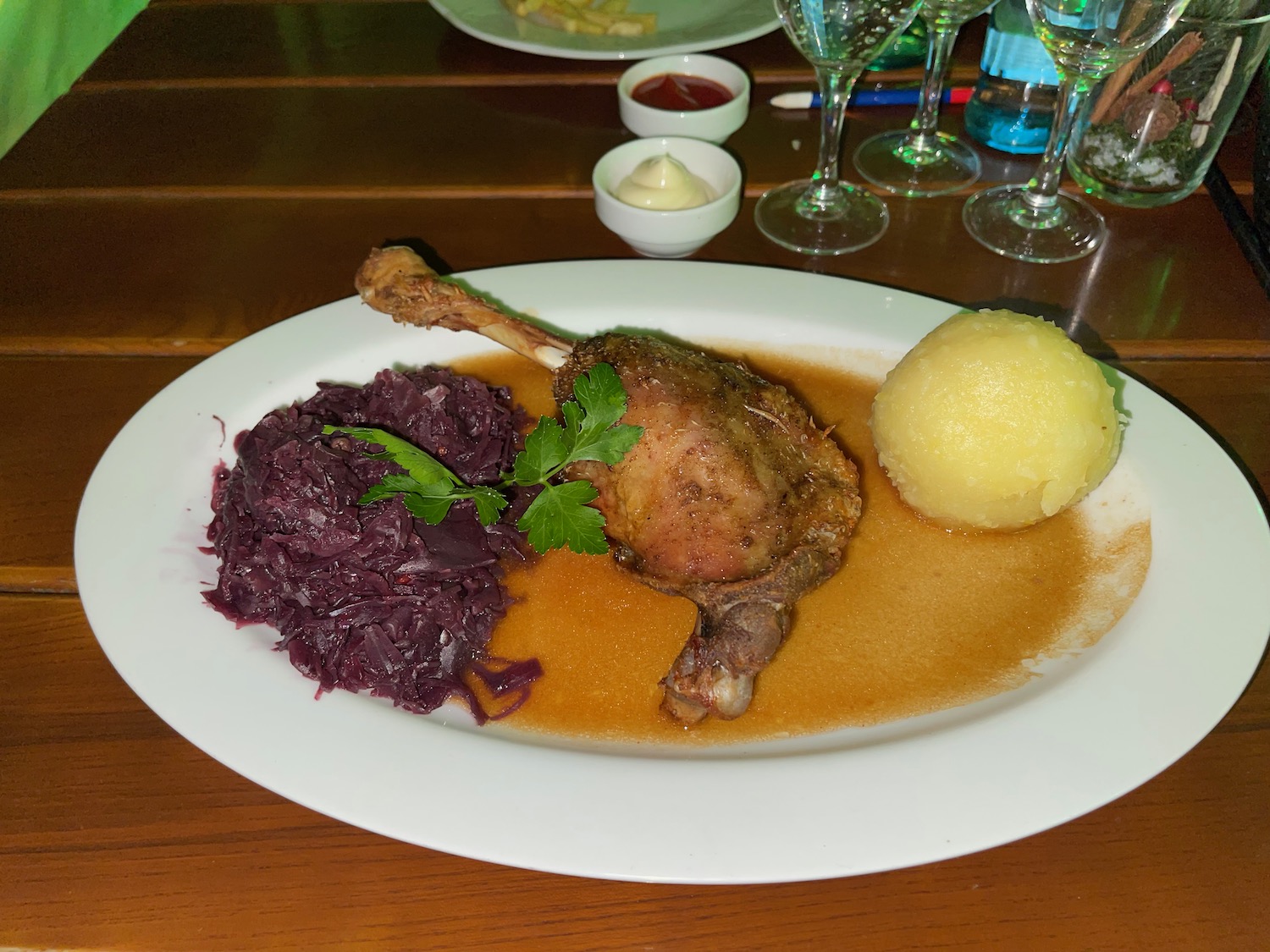 a plate of food on a table