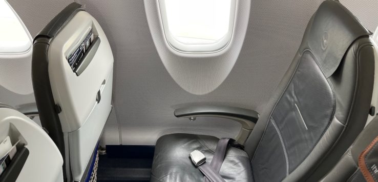 a seat in an airplane