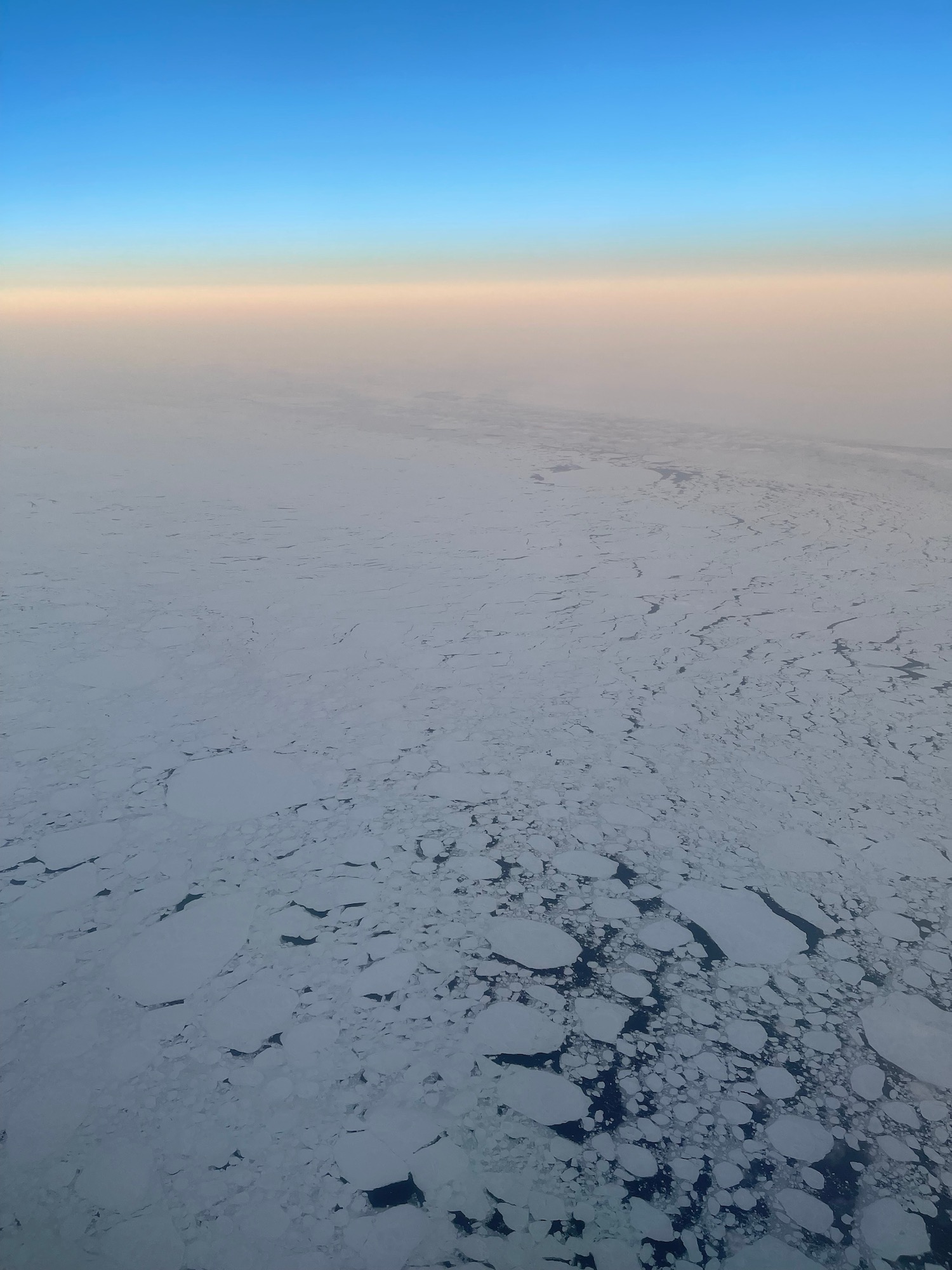 an aerial view of a frozen sea