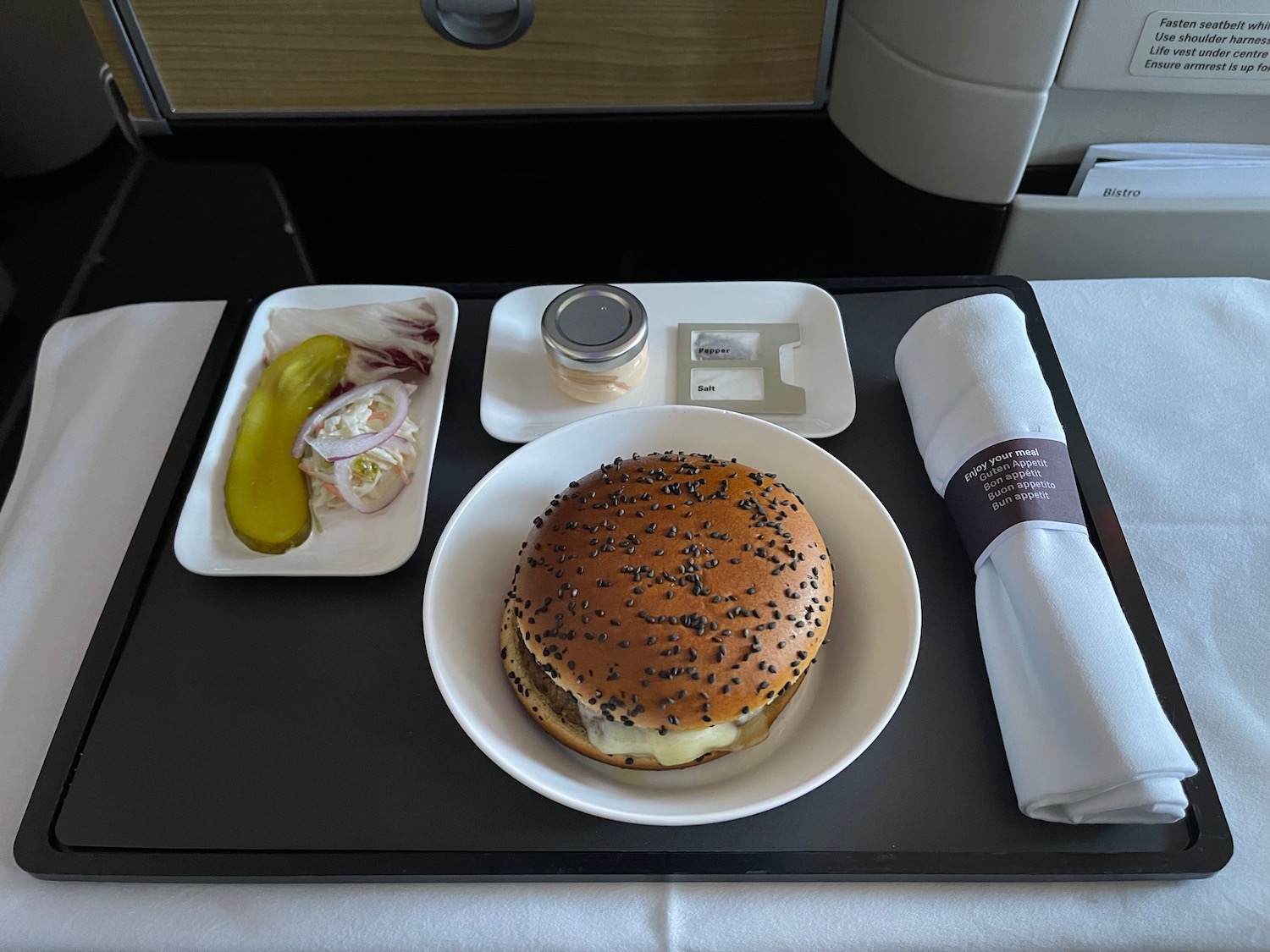 a tray with food on it