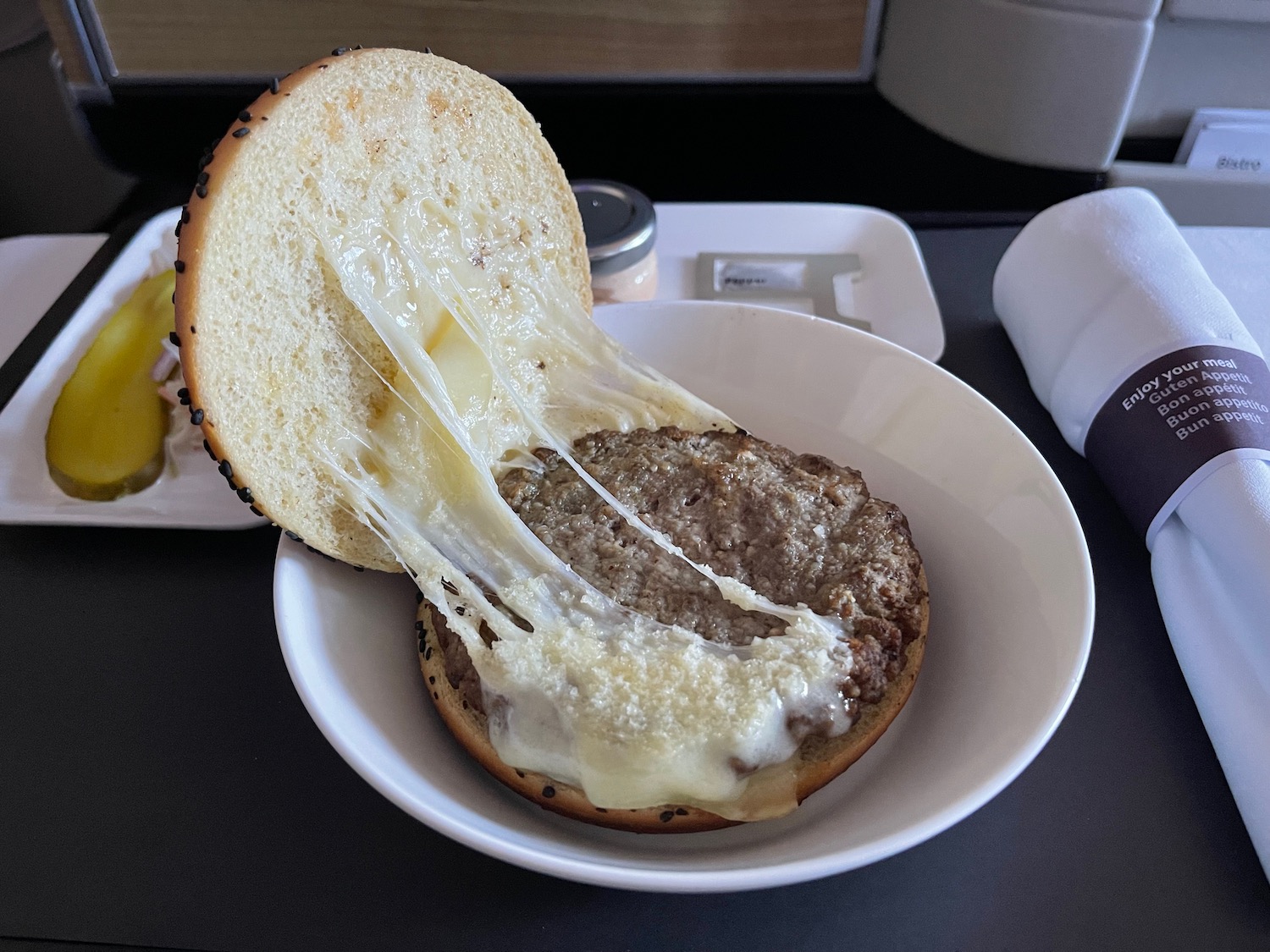 a cheese on a burger