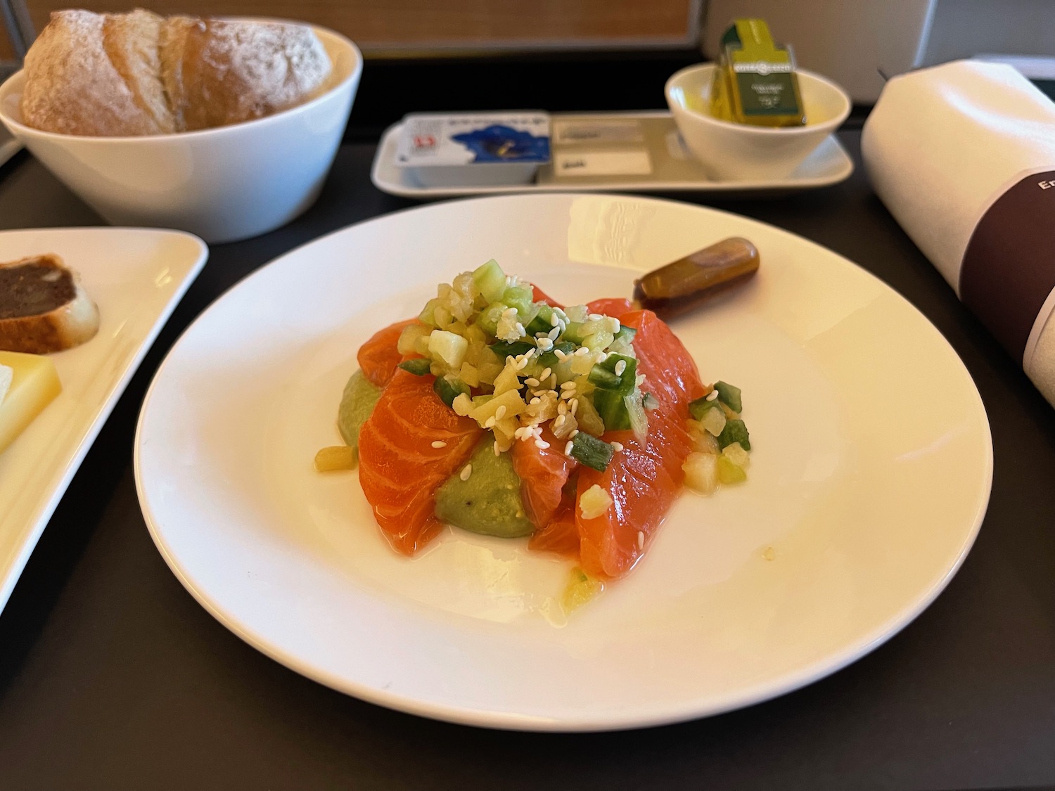 a plate of food on a table