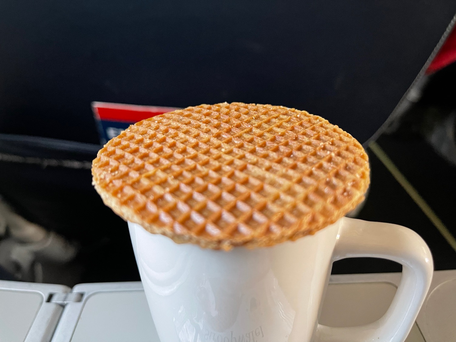 a waffle on a cup