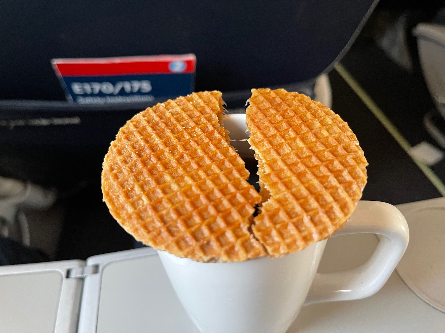 a waffle on a cup