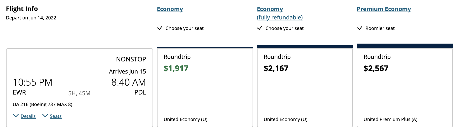 a screenshot of a flight schedule