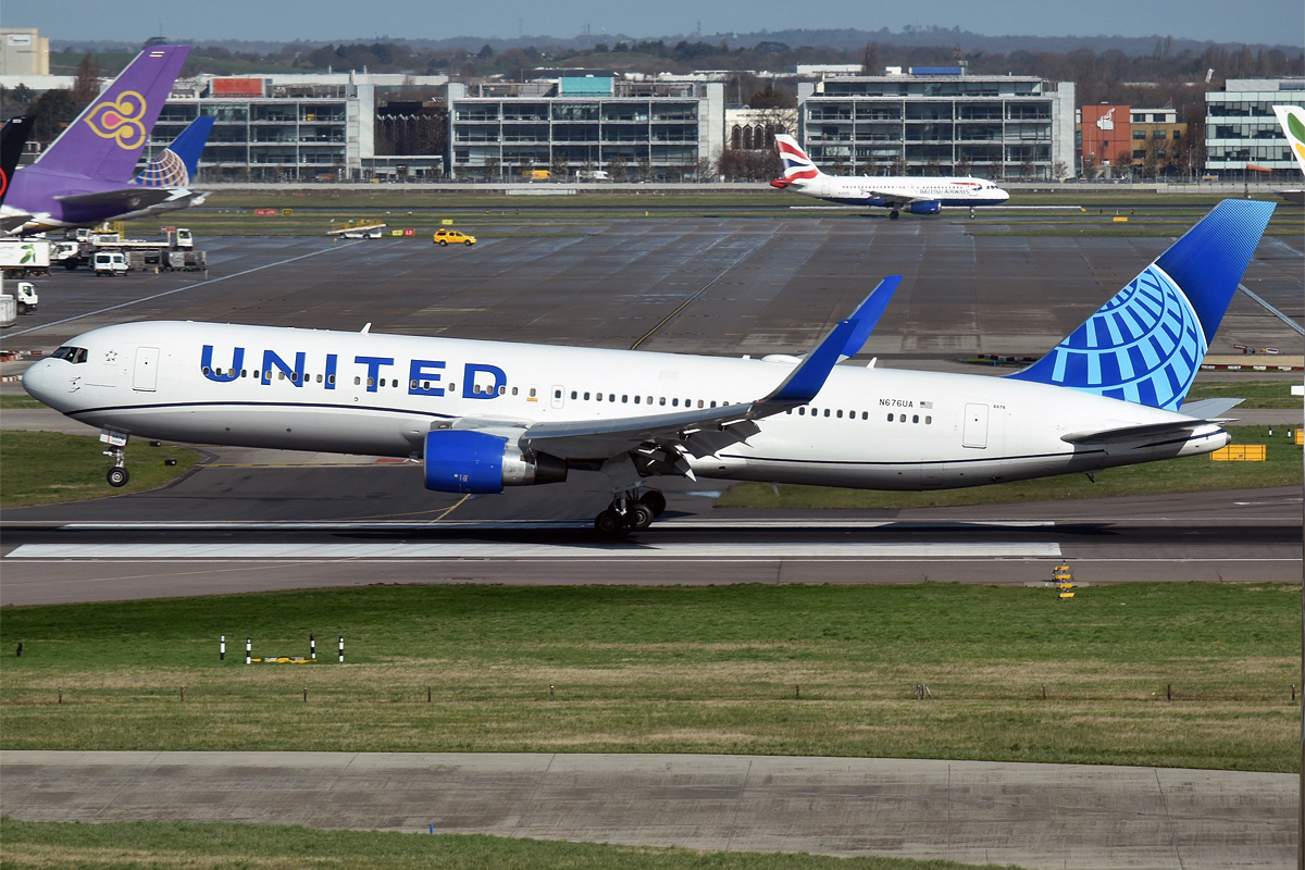 a plane on the runway