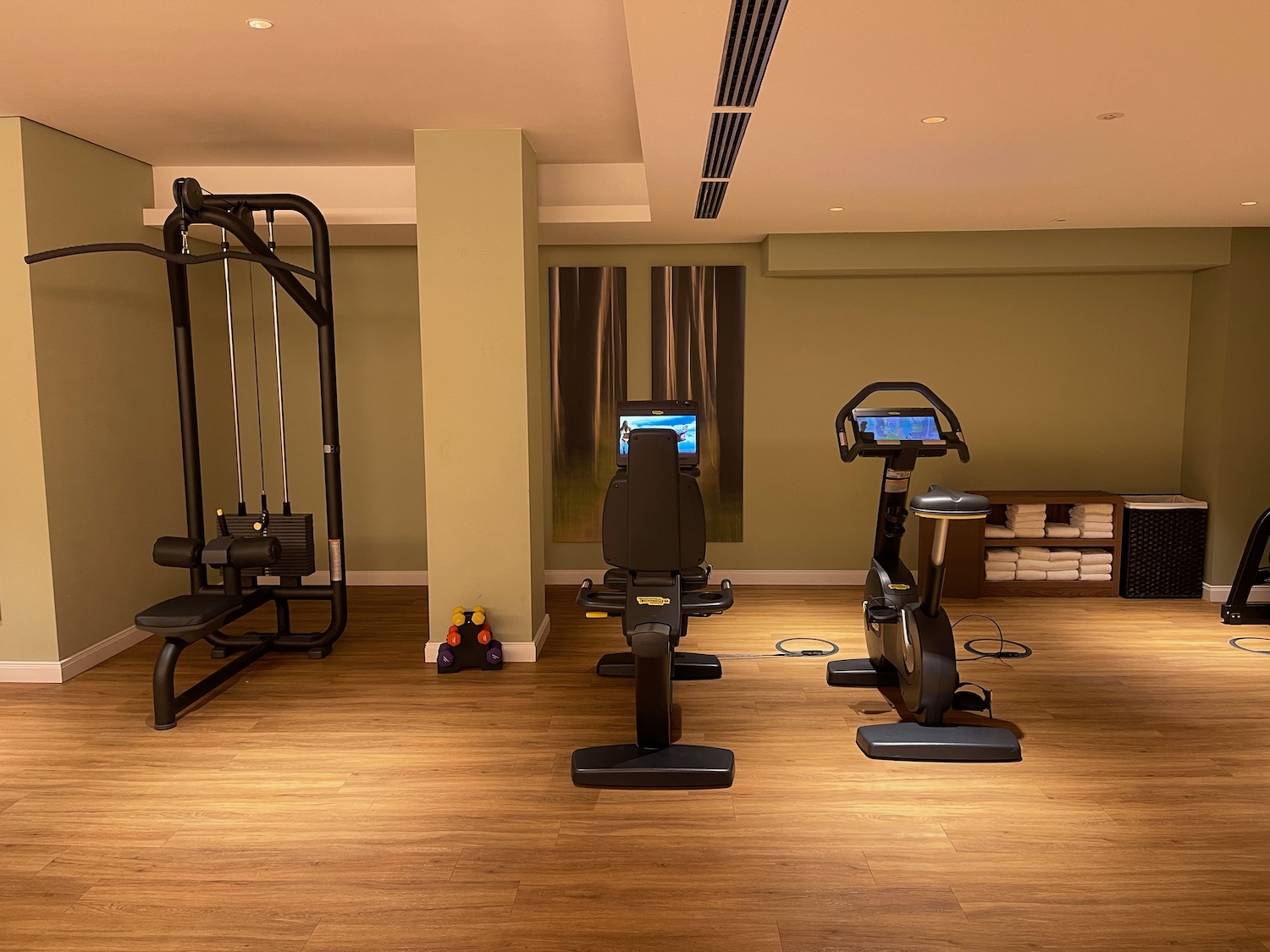 a gym with exercise equipment