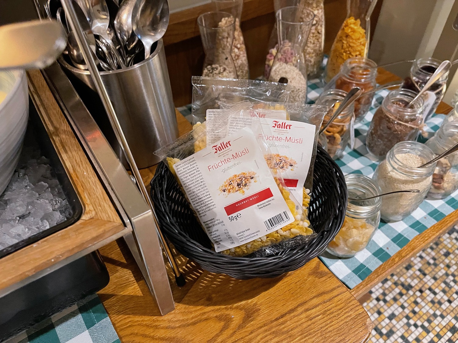 a basket of food on a table