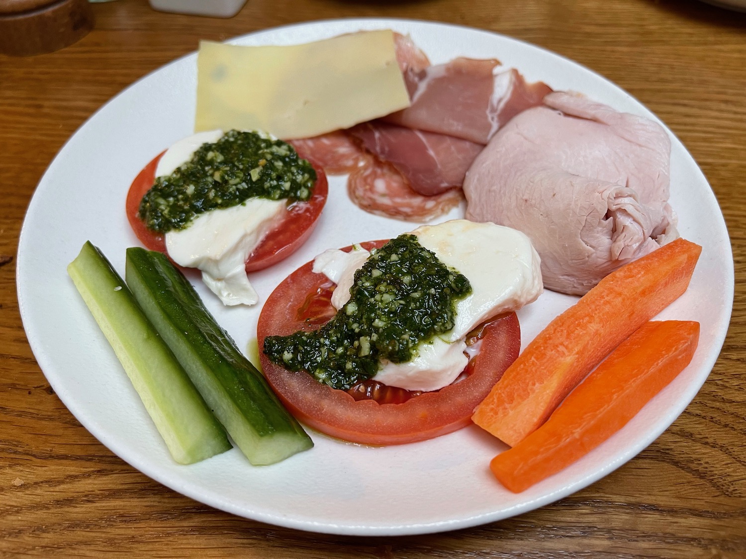 a plate of food on a table