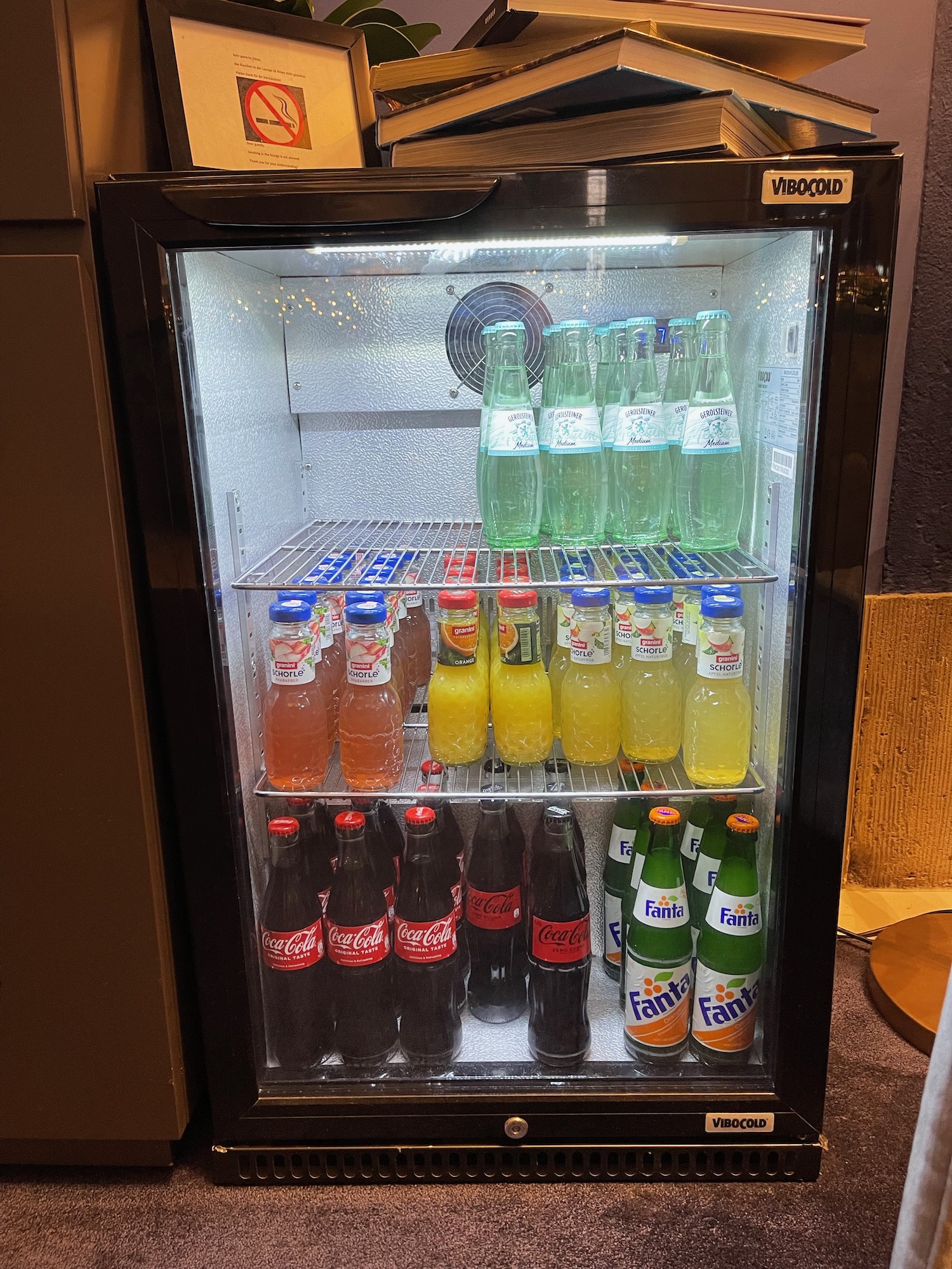 a refrigerator full of sodas