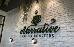narrative coffee wall logo type