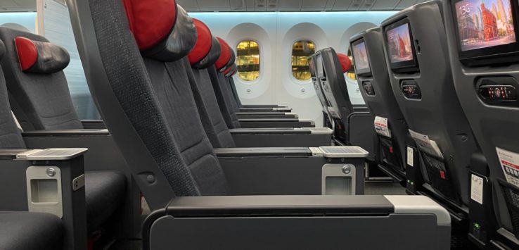 a row of seats on an airplane