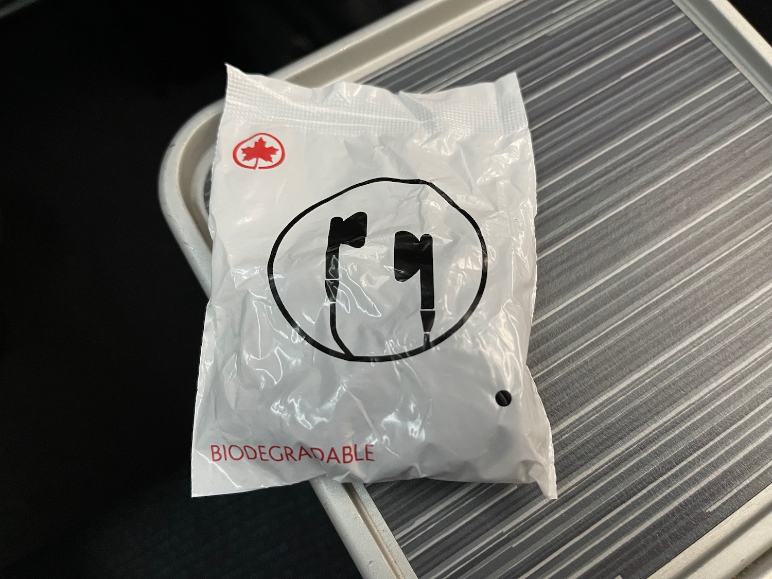 a plastic bag with a logo on it