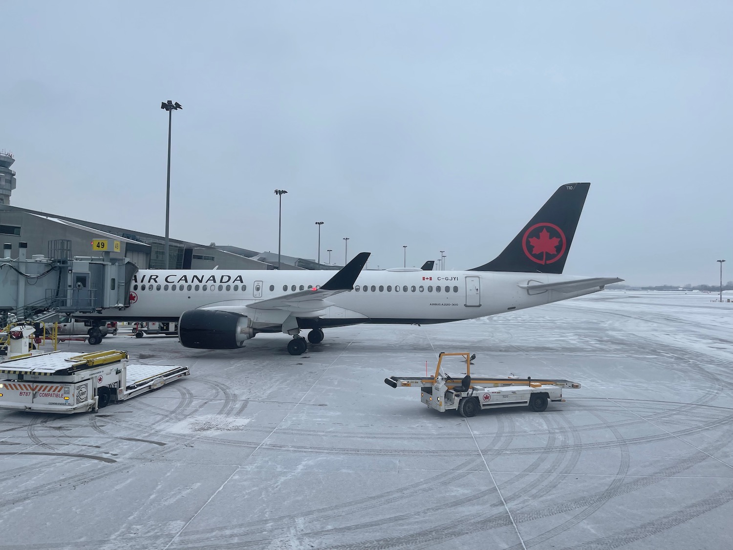 a plane on the snow