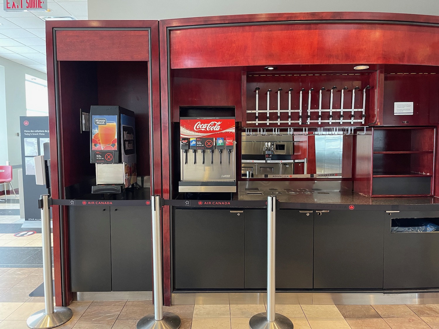 a soda machine and a drink dispenser