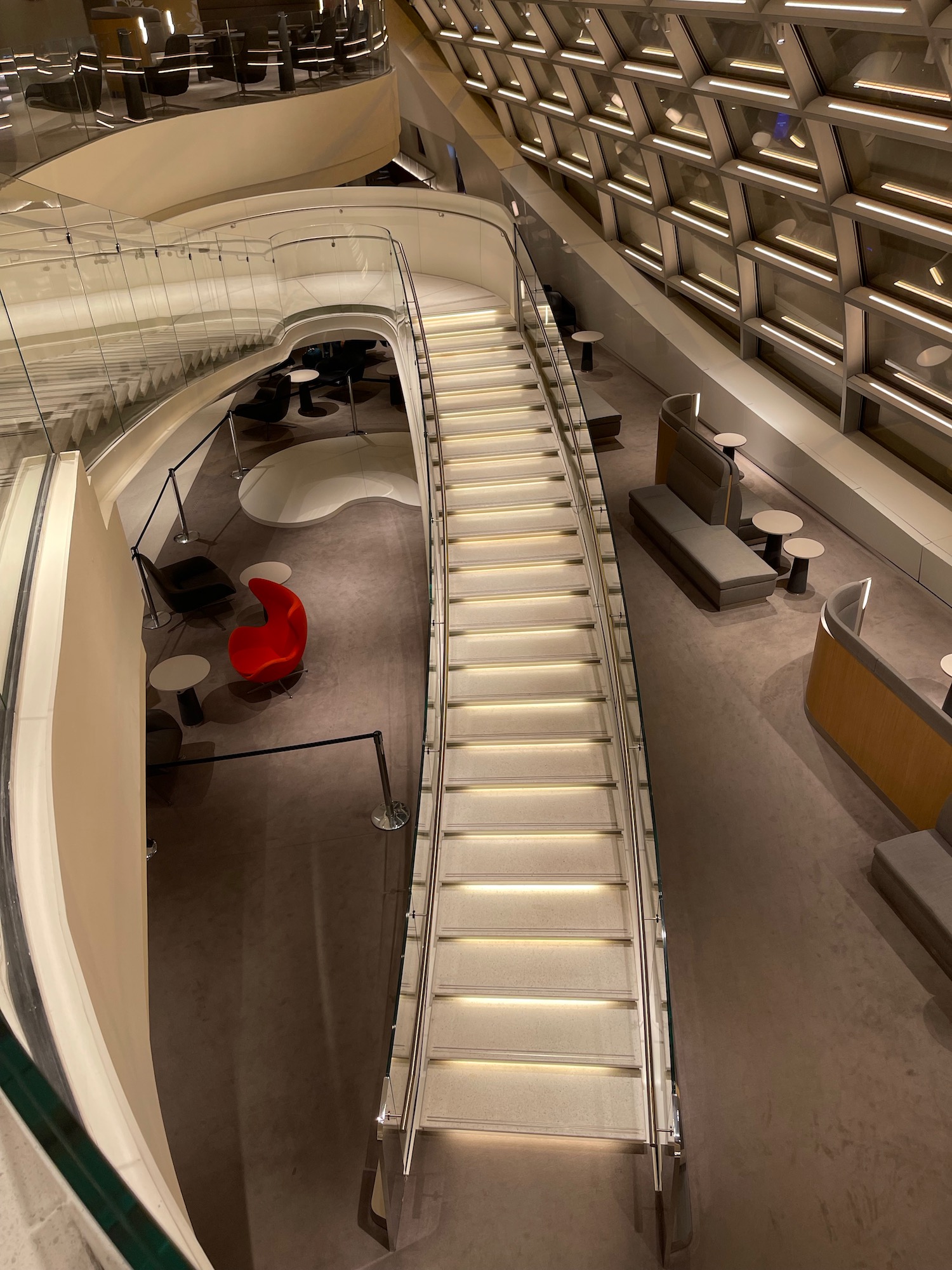 a staircase in a building