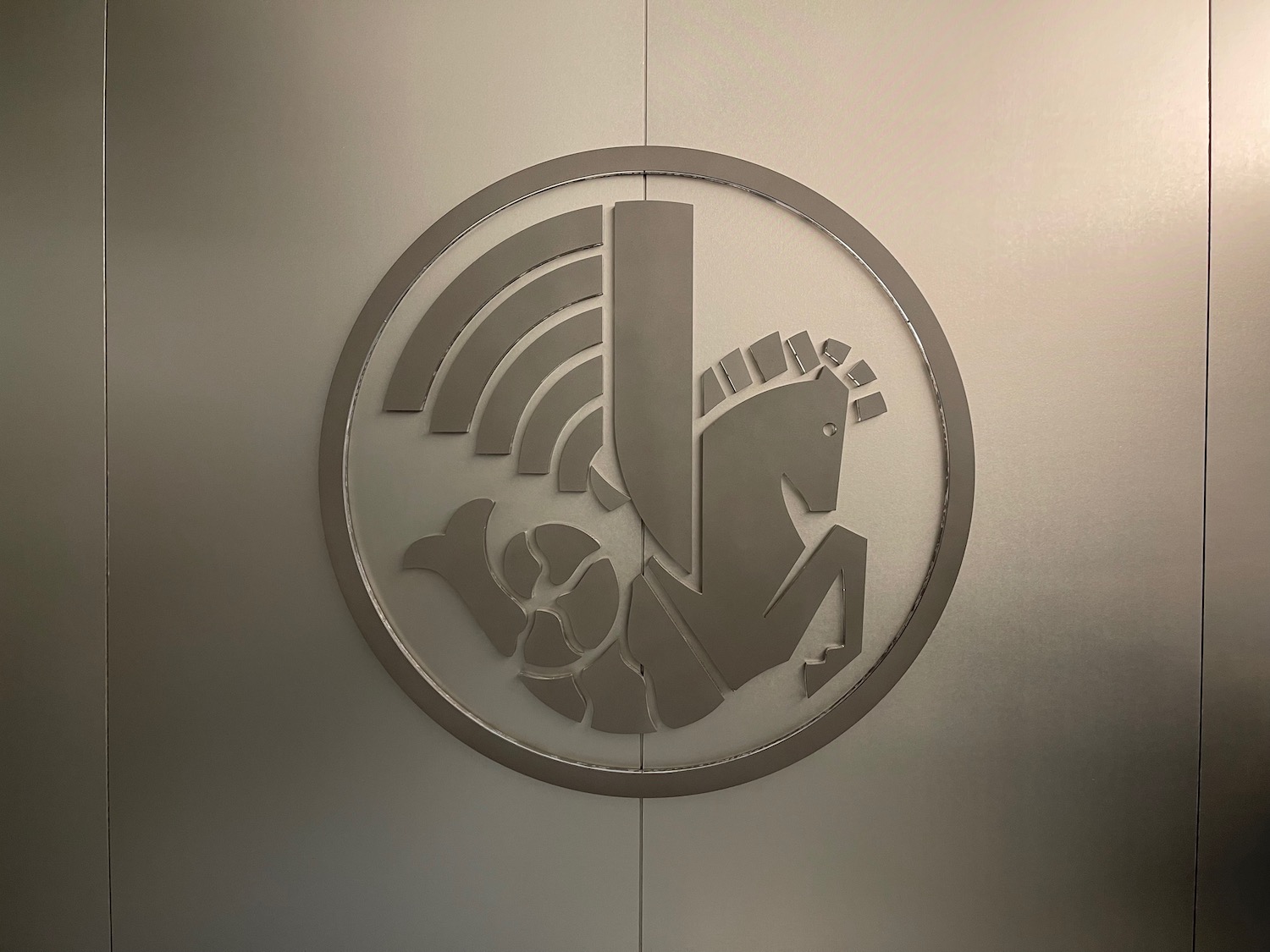 a logo on a wall