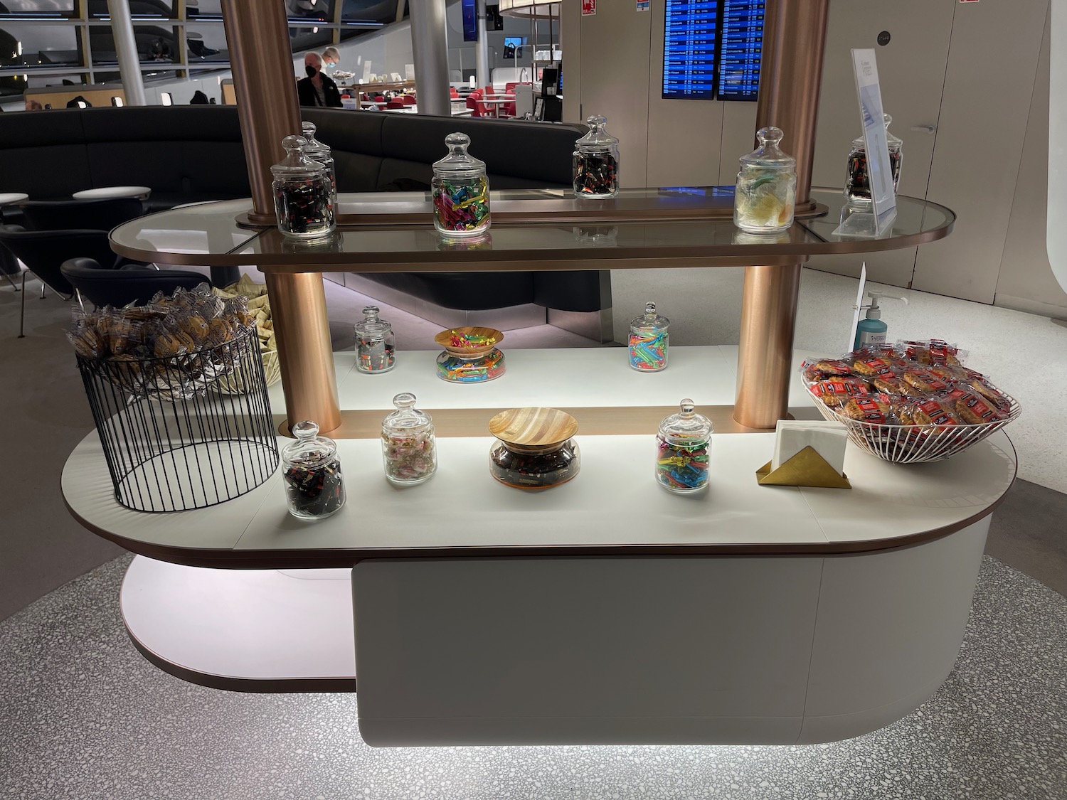 a display of candy on a counter