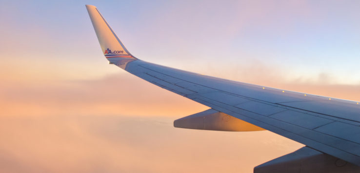 the wing of an airplane