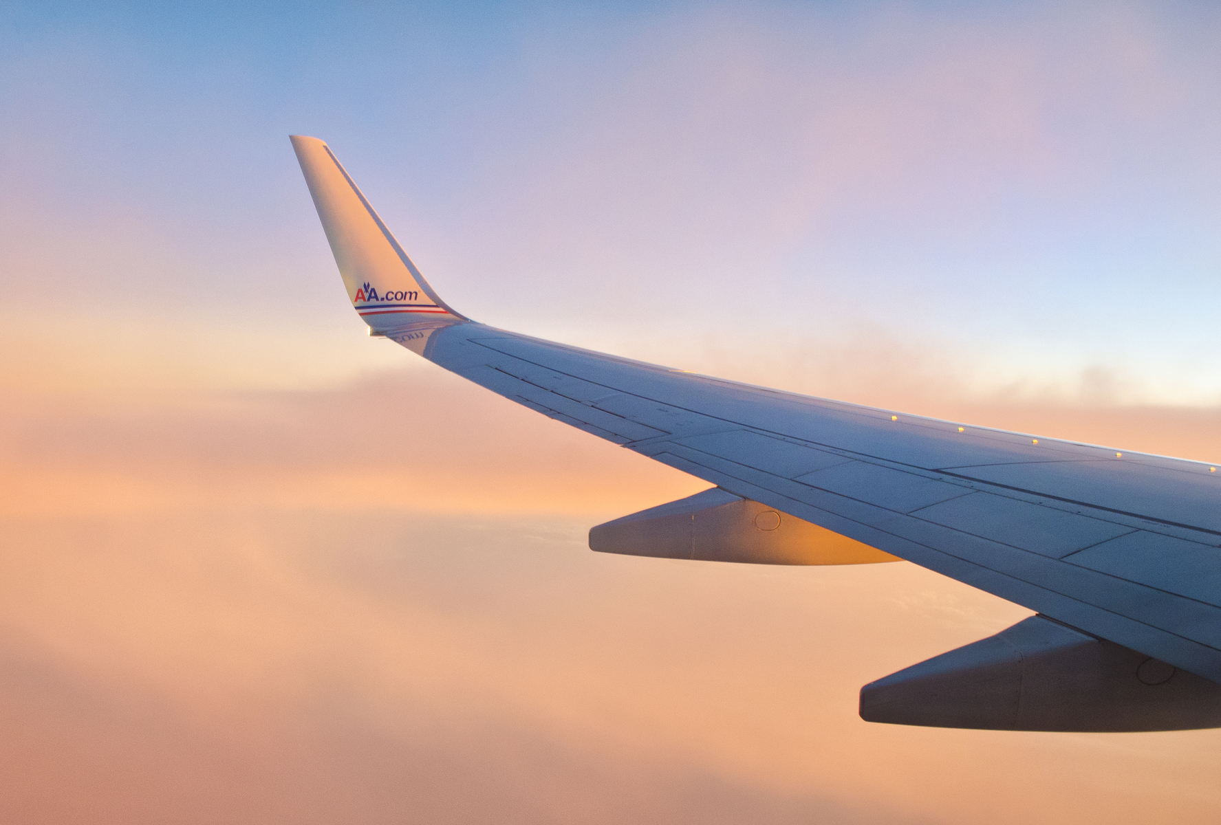 the wing of an airplane