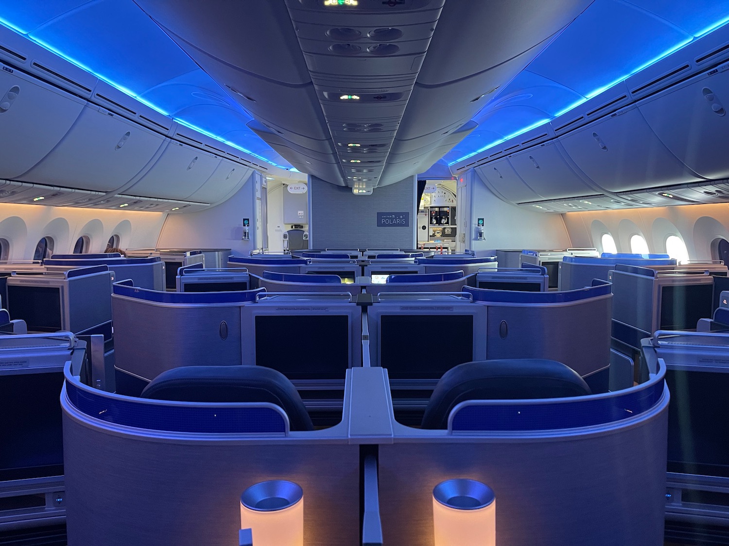 an airplane with a blue light
