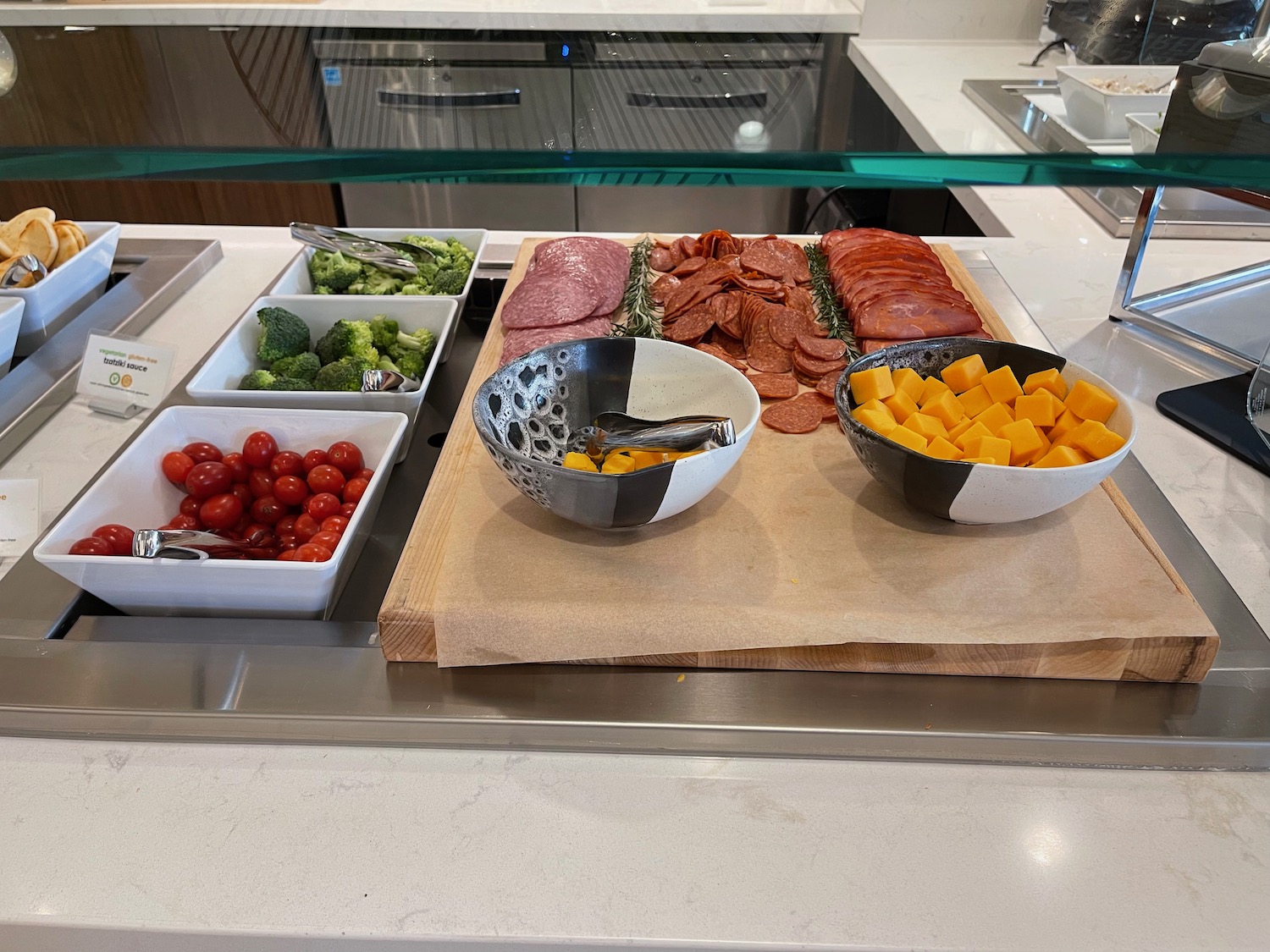 a tray of food on a counter