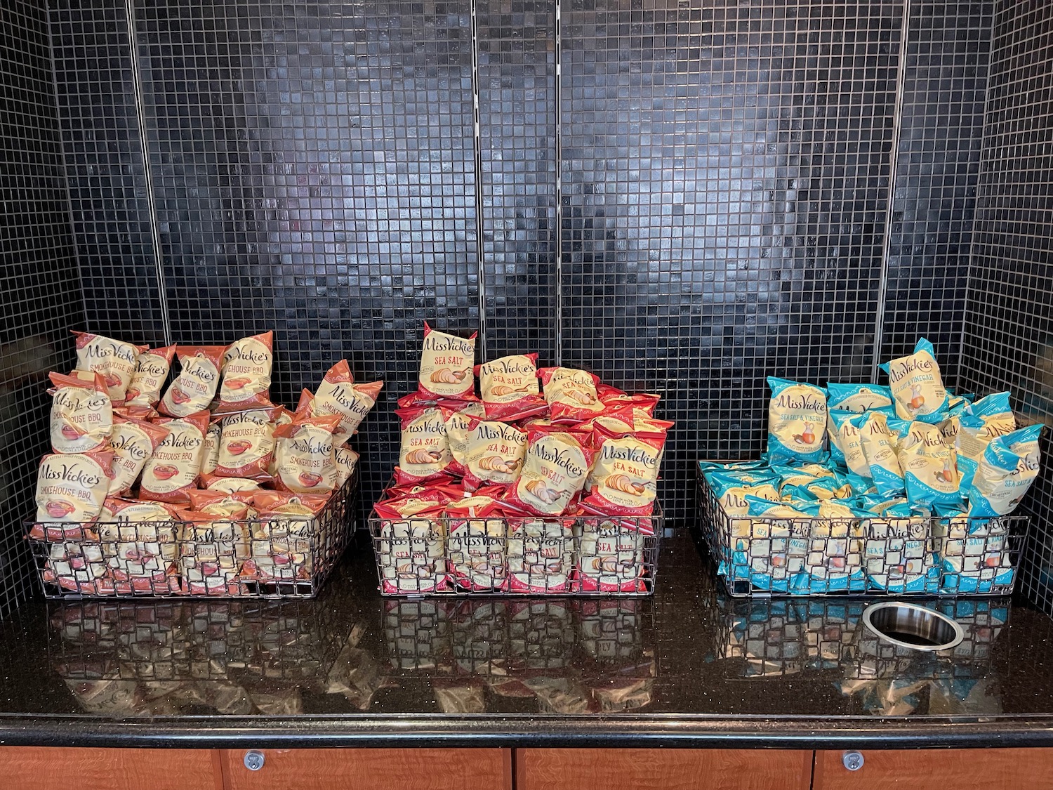 a group of bags of food on a counter