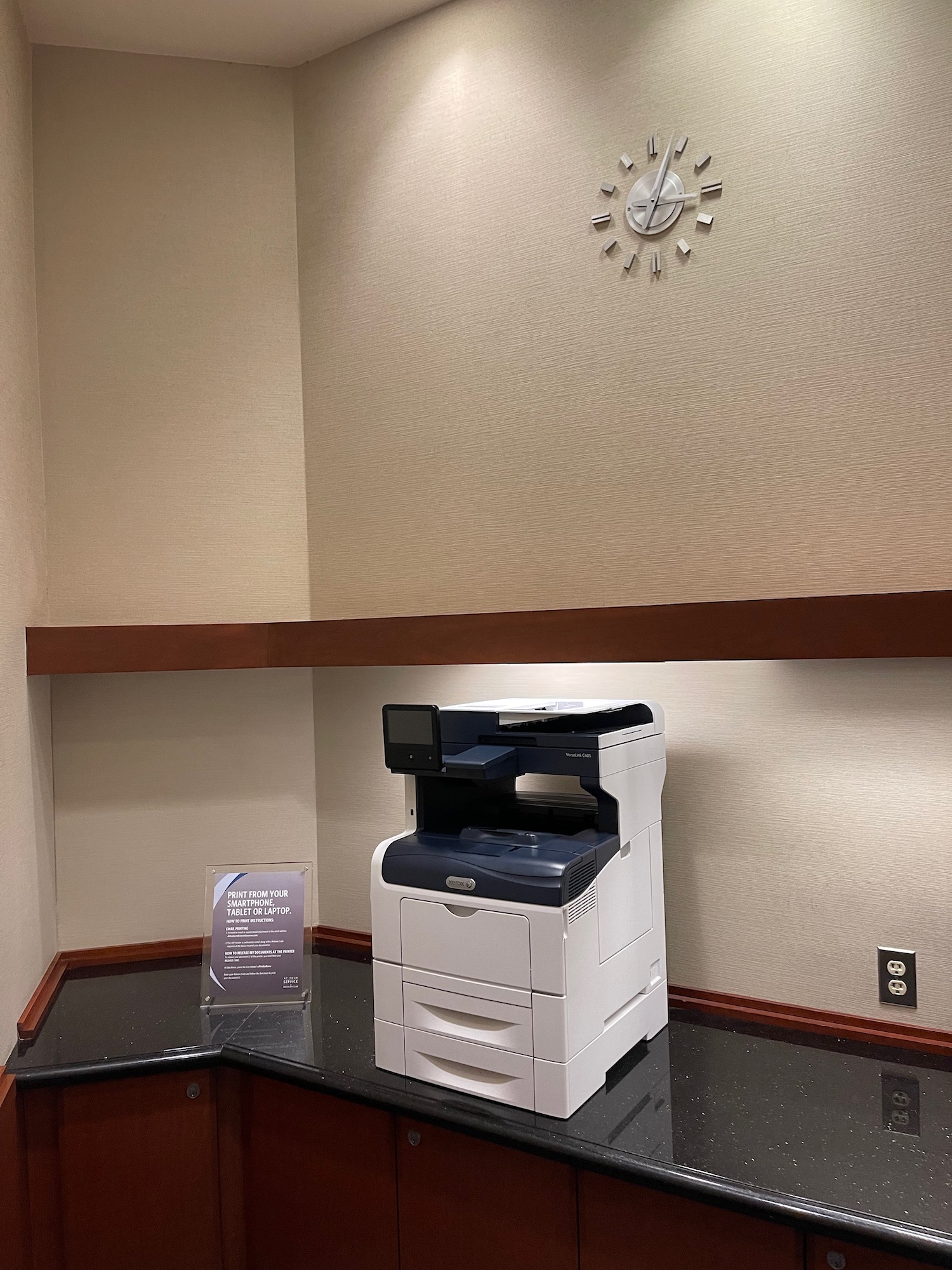a printer on a counter in a room