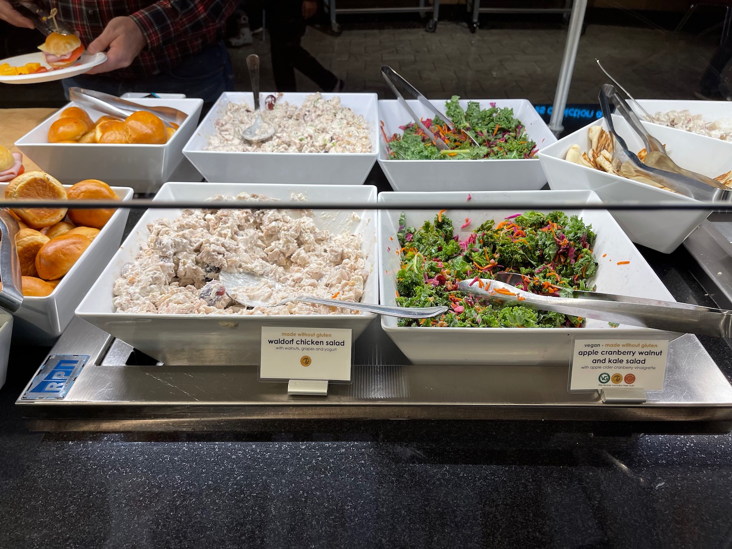 a group of bowls of food