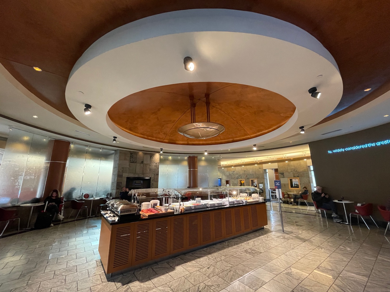 a food buffet in a room