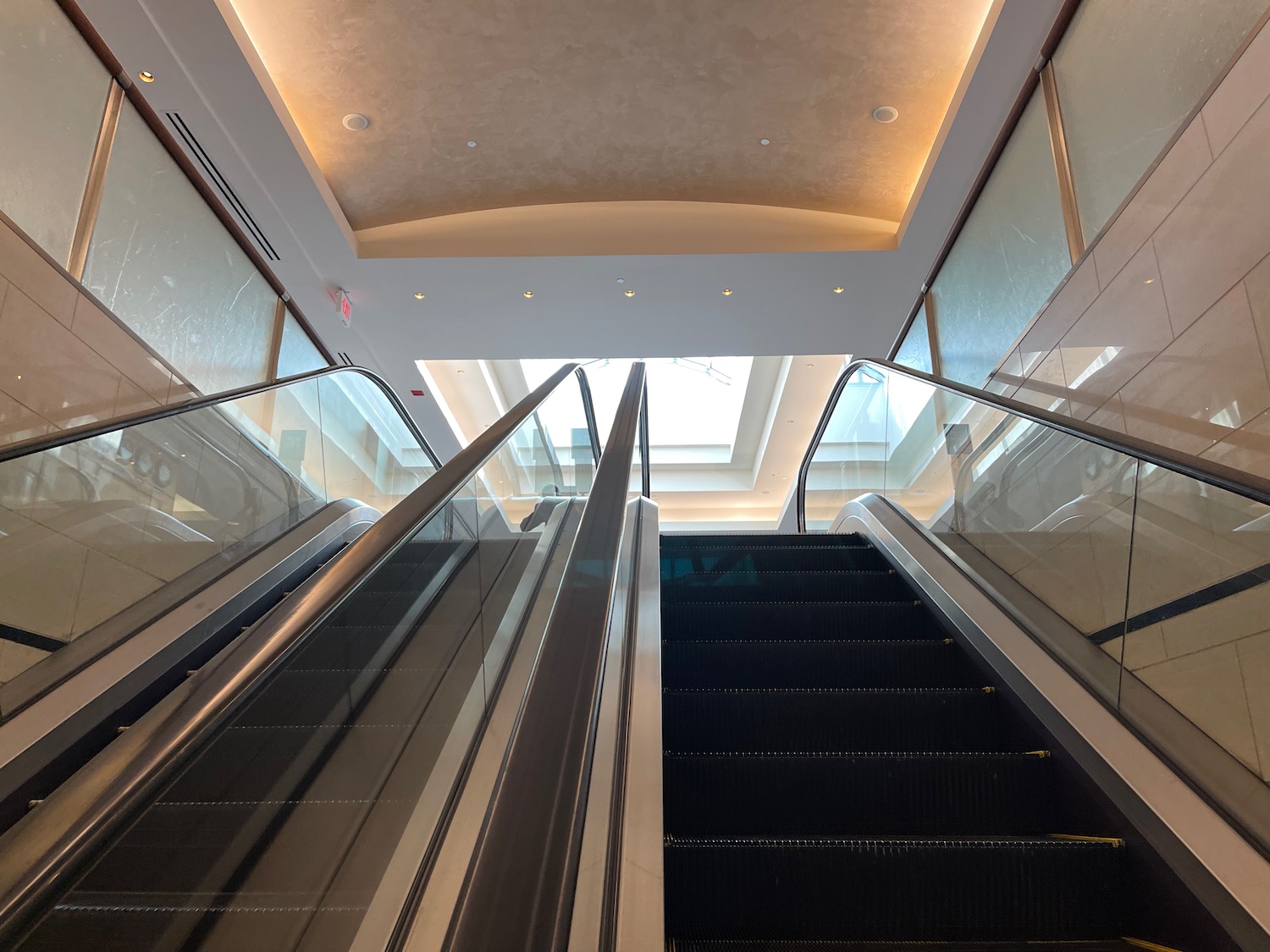 an escalators in a building