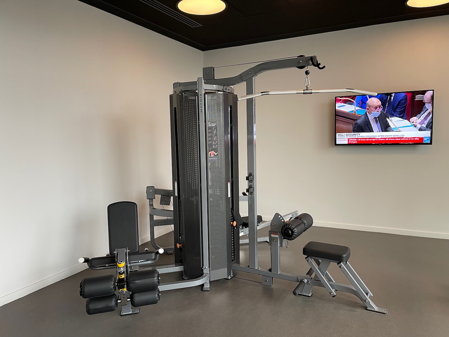 a gym equipment in a room