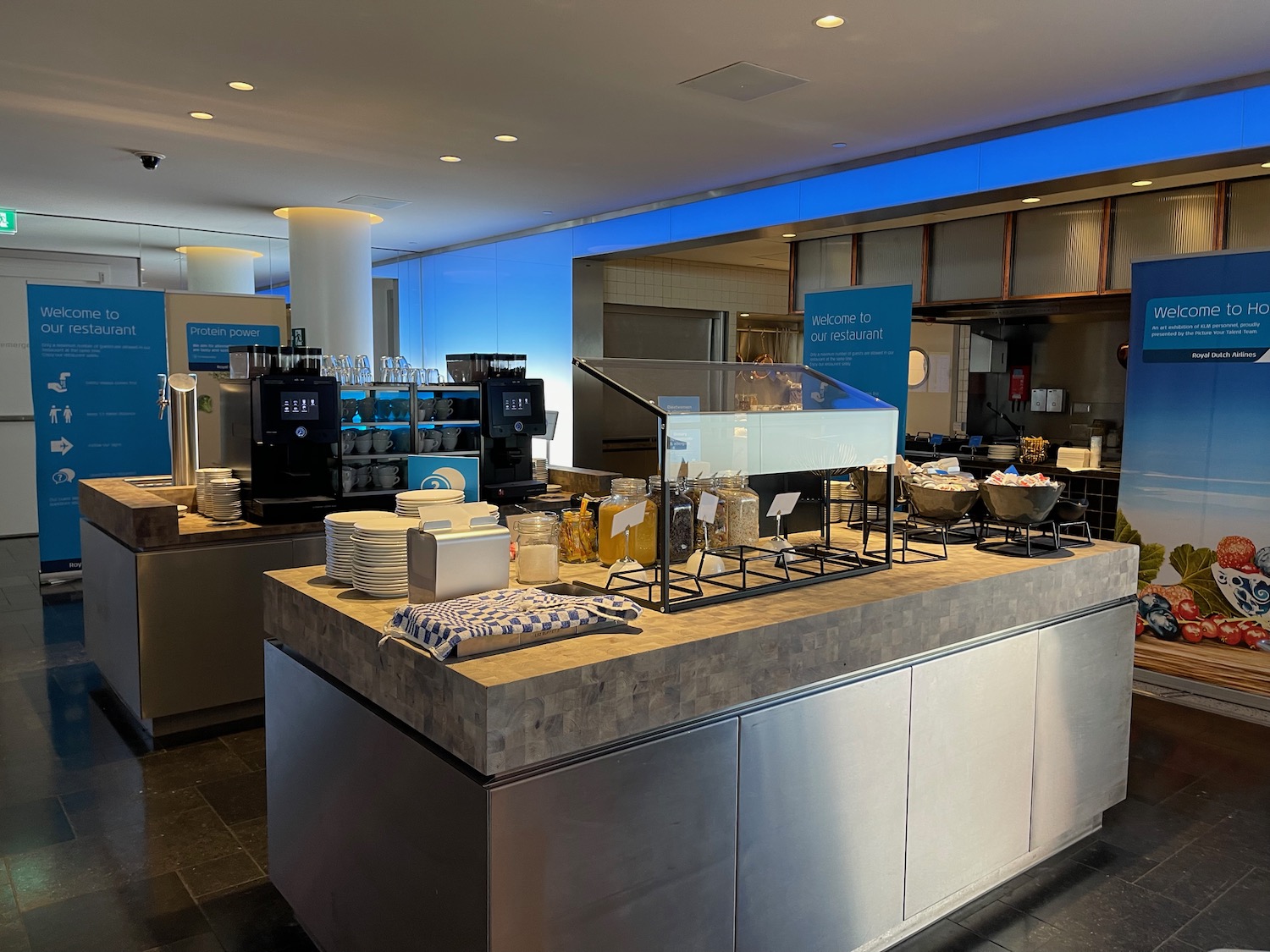 a kitchen with a counter top