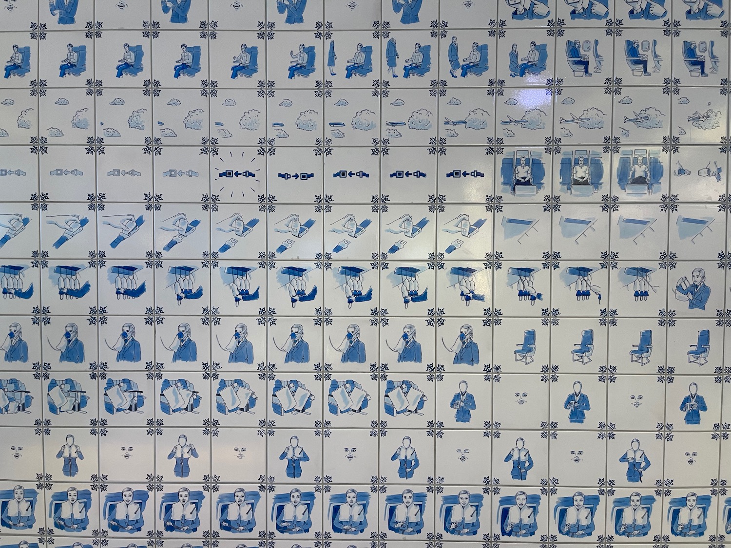 a wall with pictures of people and medical equipment