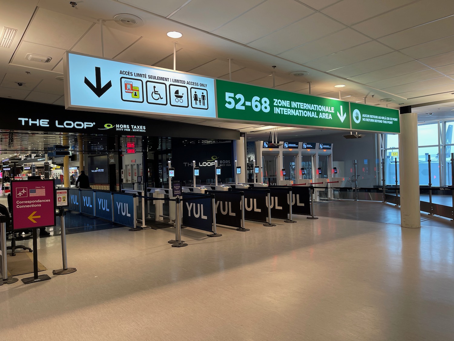 a row of signs in a terminal