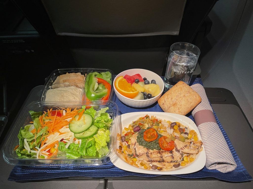 My TrickedOut First Class Meal On United Airlines Live and Let's Fly