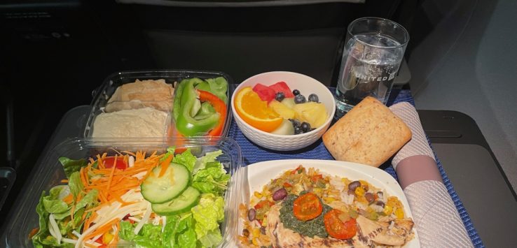 a tray of food on a table