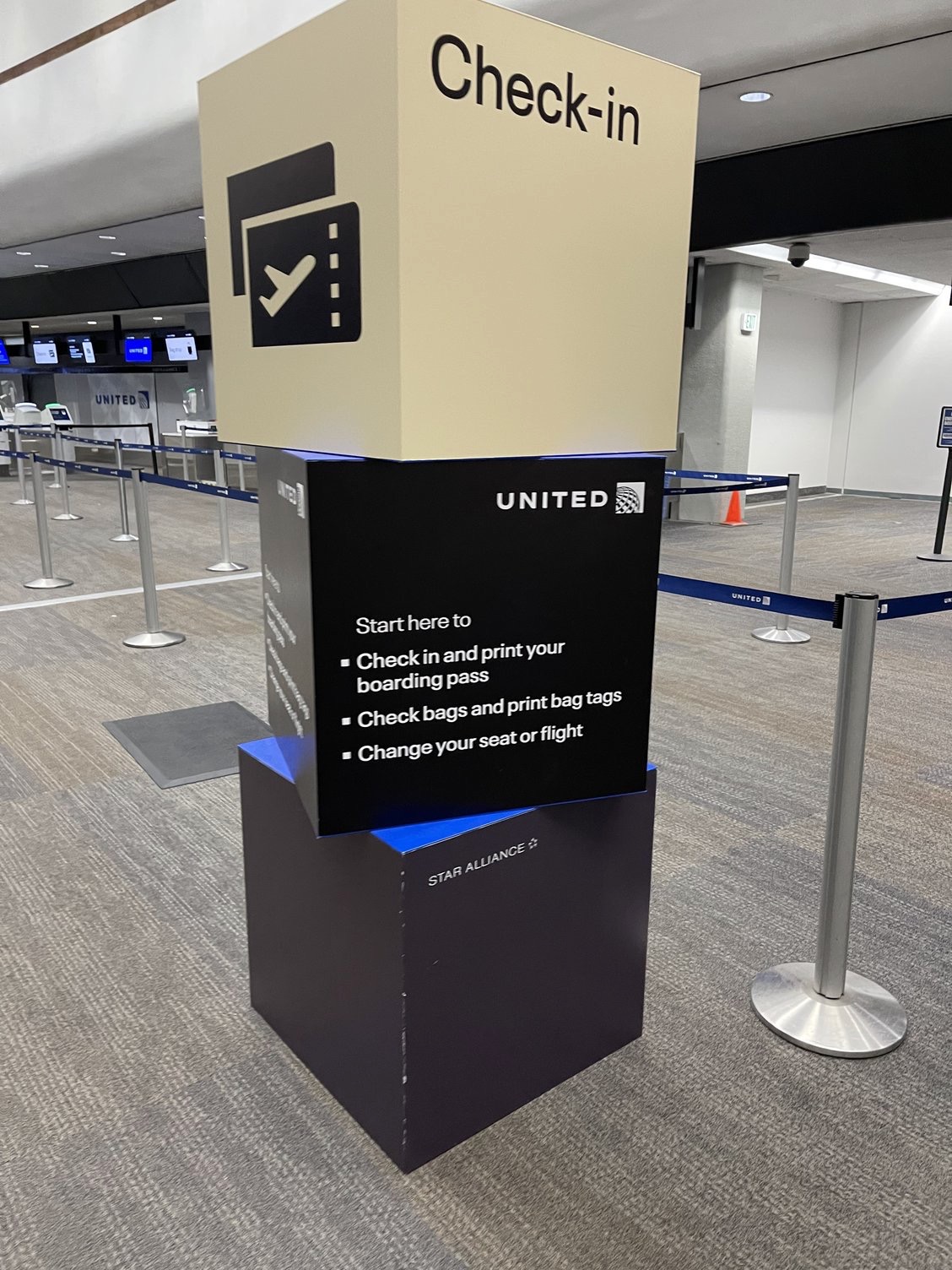 a group of boxes in a airport