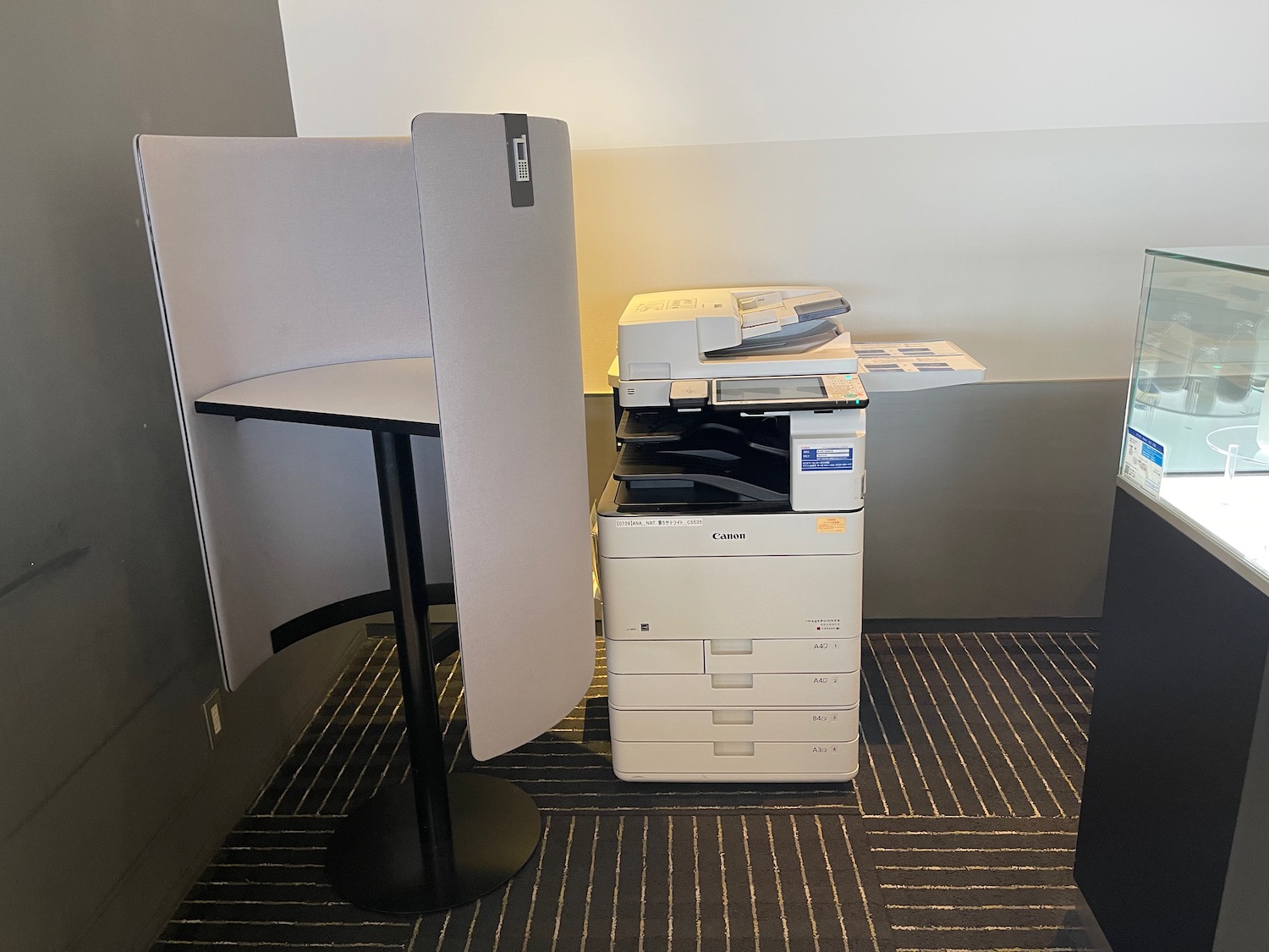 a printer and a desk