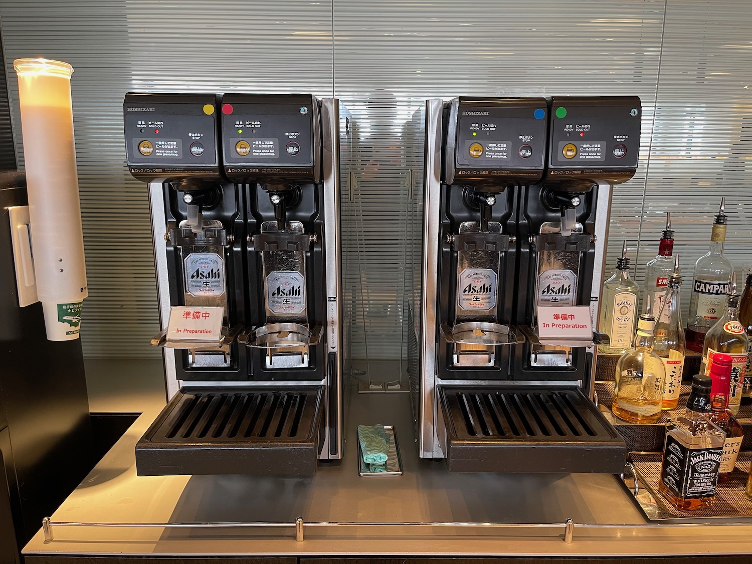 a two coffee machines on a counter