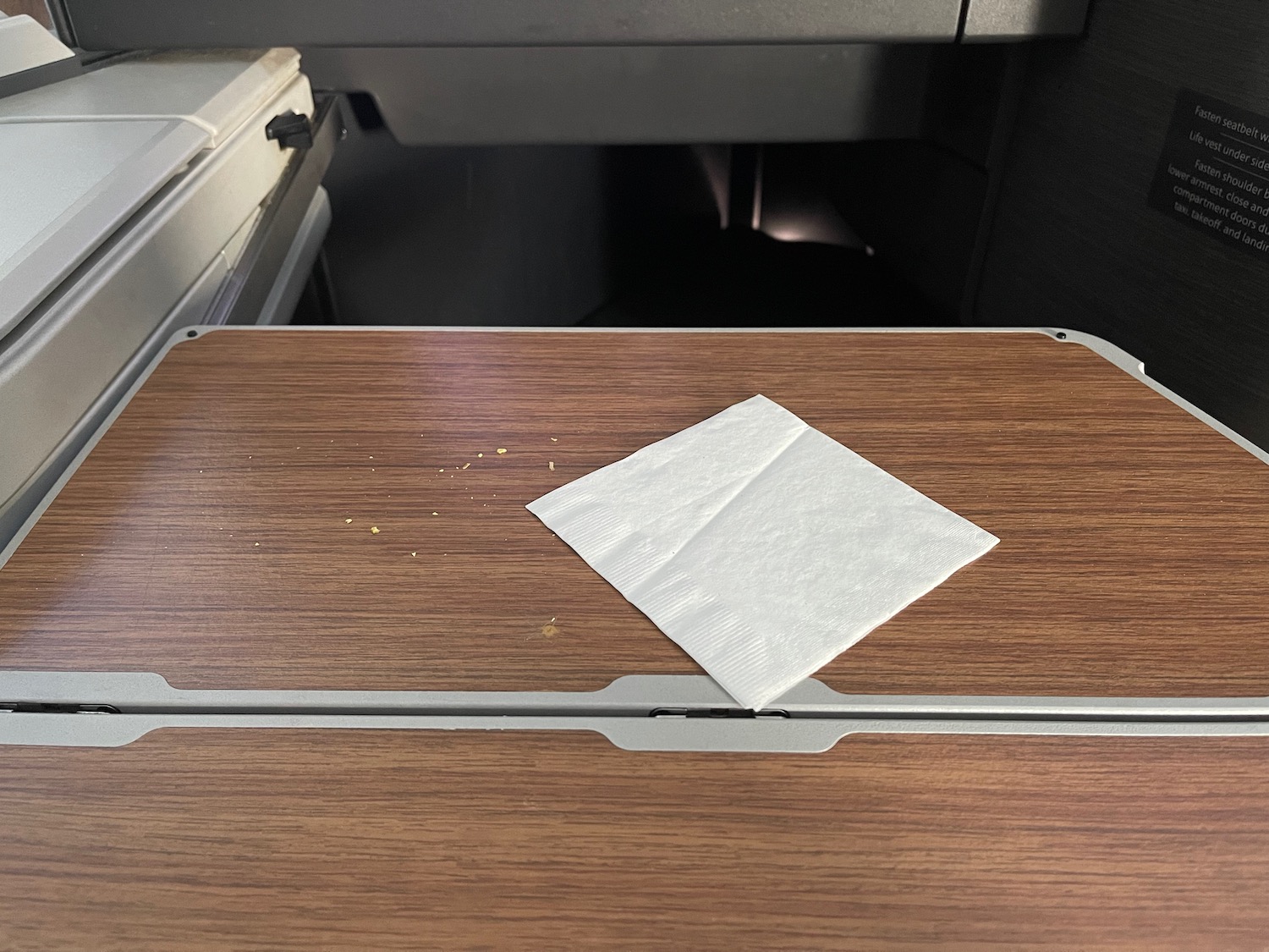 a napkin on a table