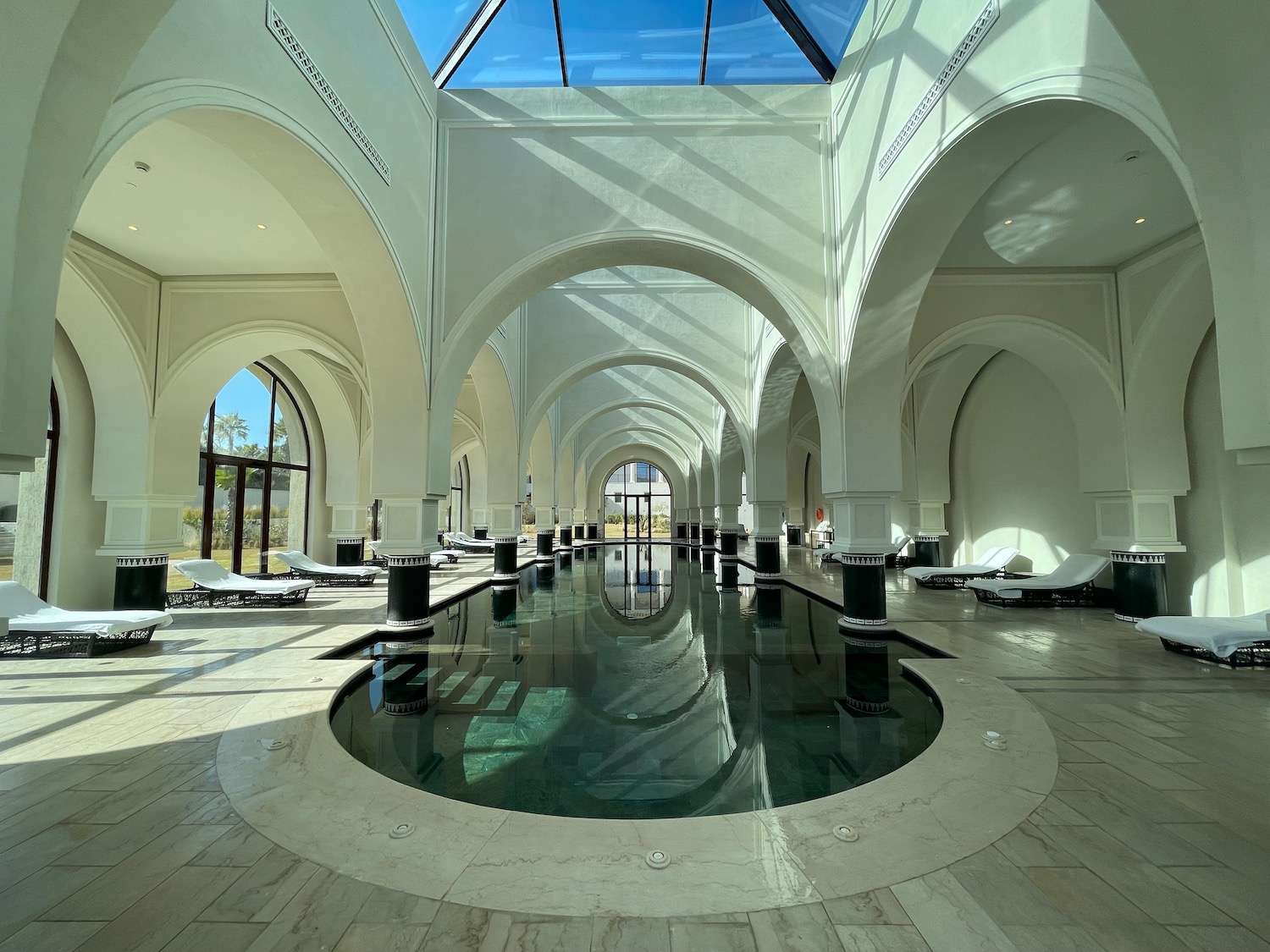 a pool inside a building