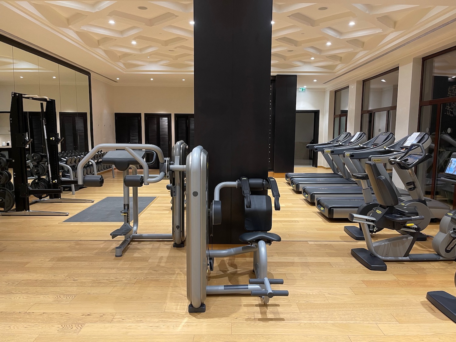 a gym with exercise equipment