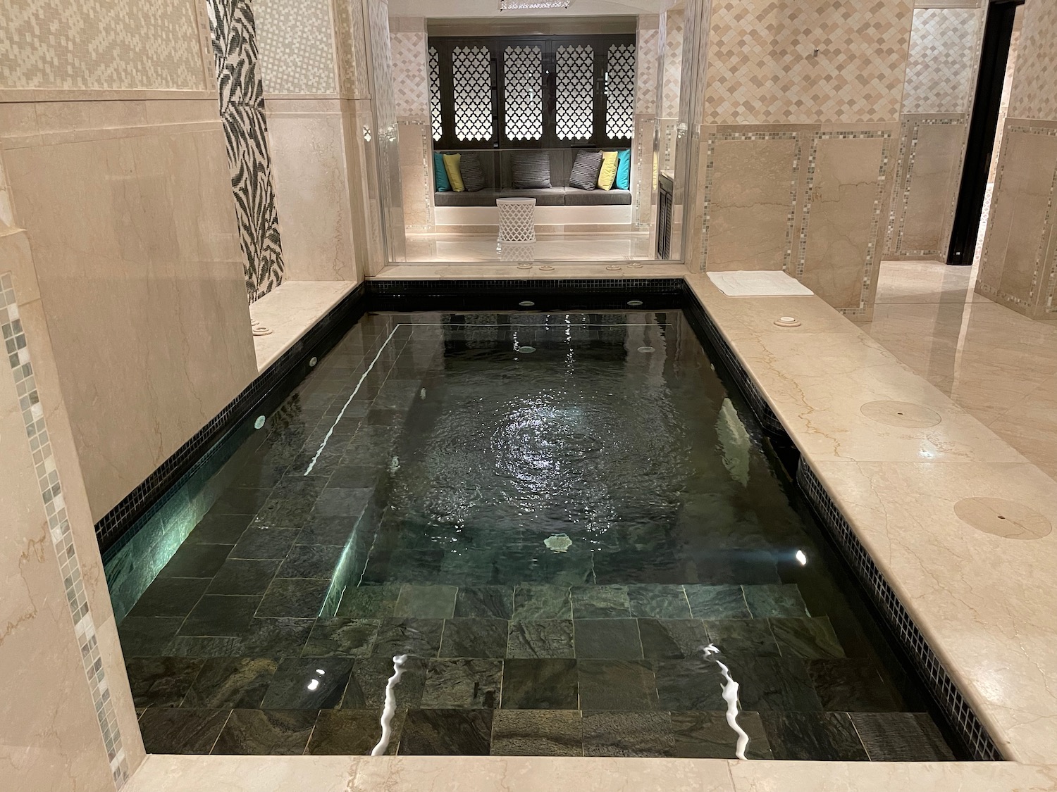 a pool in a room