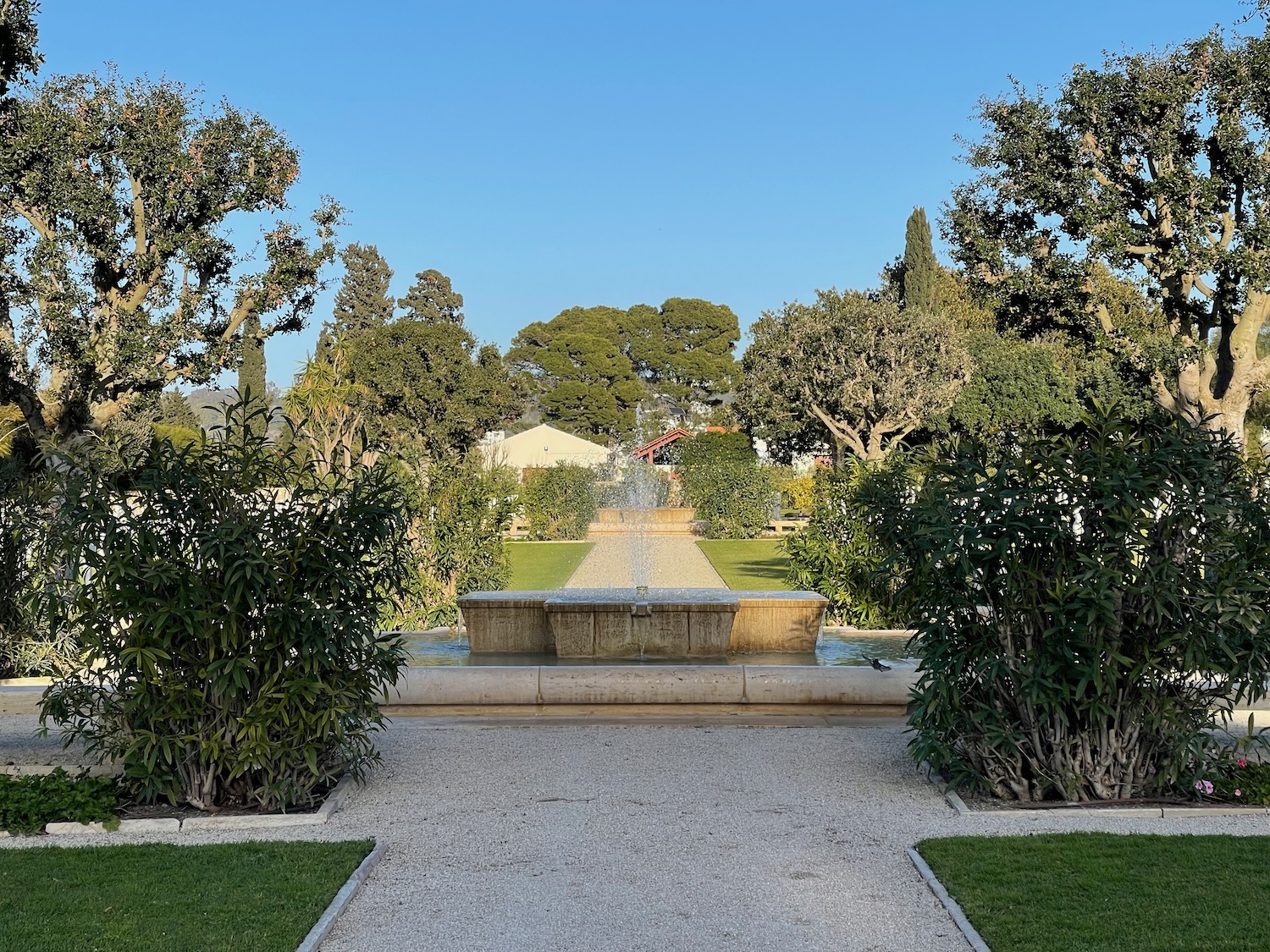 a fountain in a park